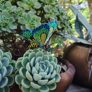 Butterflie Figurine Statue Oaxaca Mexican Folk Art Alebrije Sculpture, Wooden As Mexican Decoration, Made Of Wood And Carved By Hand
