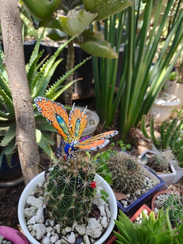 Butterflie Figurine Statue Oaxaca Mexican Folk Art Alebrije Sculpture, Wooden As Mexican Decoration, Made Of Wood And Carved By Hand