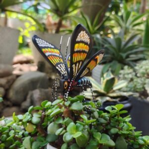 Butterflie Figurine Statue Oaxaca Mexican Folk Art Alebrije Sculpture, Wooden As Mexican Decoration, Made Of Wood And Carved By Hand