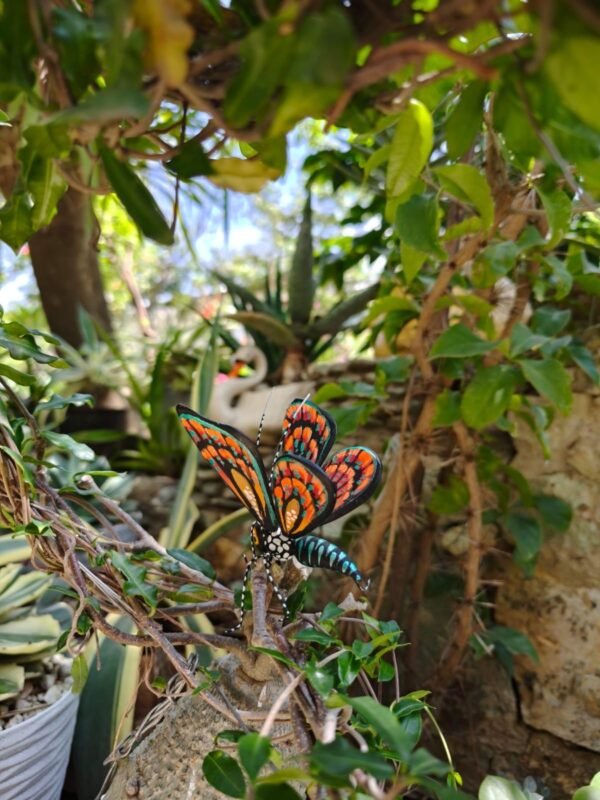 Butterflie Figurine Statue Oaxaca Mexican Folk Art Alebrije Sculpture, Wooden As Mexican Decoration, Made Of Wood And Carved By Hand - Image 2