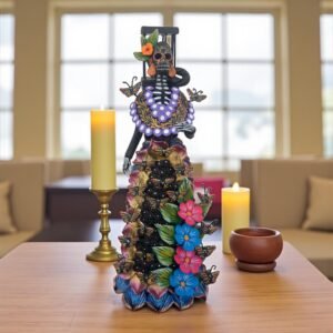 Catrina Skull Frida Kahlo Doll  Michoacan Mexico Made by Artisans Day Of The Dead  Human Skeleton  Mexican Decorations  Sugar Skull 16” T