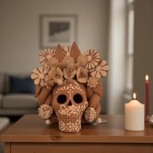 Filigrana Clay Skull Día De Los Muertos Artistic  Oaxaca México By Artisans Handmade Crafts, Home Decor Folk Art,  Pastillaje Technique