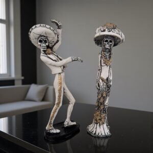 Catrina, Day Of The Dead, Human Skeleton Mexican Catrina, Skull Sculpture, Skeleton Couple (2), Día De Los Muertos Ofrenda Home Decor