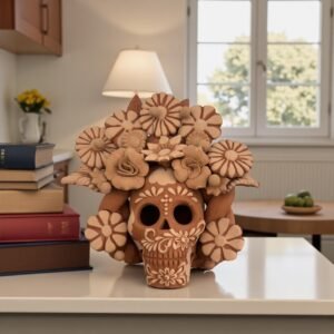 Filigrana Clay Skull Día De Los Muertos Artistic  Oaxaca México By Artisans Handmade Crafts, Home Decor Folk Art,  Pastillaje Technique