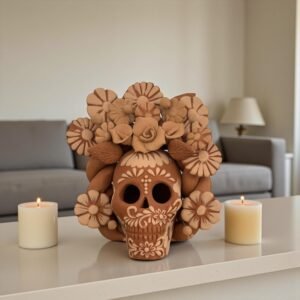 Filigrana Clay Skull Día De Los Muertos Artistic  Oaxaca México By Artisans Handmade Crafts, Home Decor Folk Art,  Pastillaje Technique
