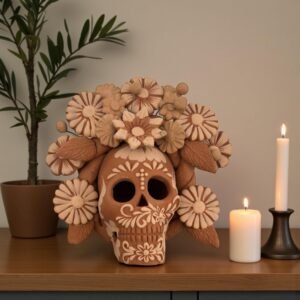 Filigrana Clay Skull Día De Los Muertos Artistic  Oaxaca México By Artisans Handmade Crafts, Home Decor Folk Art,  Pastillaje Technique