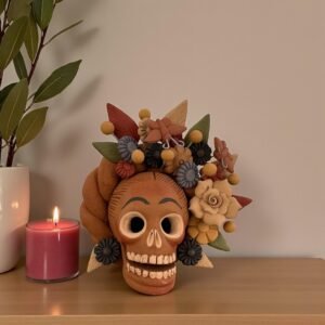 Pigment Clay Skull Día De Los Muertos Frida Artistic  Oaxaca México By Artisans Handmade Crafts, Home Decor Folk Art,  Pigmentos Naturales