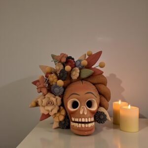 Pigment Clay Skull Día De Los Muertos Frida Artistic  Oaxaca México By Artisans Handmade Crafts, Home Decor Folk Art,  Pigmentos Naturales