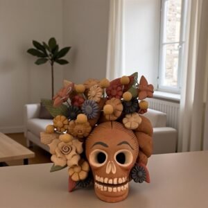 Pigment Clay Skull Día De Los Muertos Frida Artistic  Oaxaca México By Artisans Handmade Crafts, Home Decor Folk Art,  Pigmentos Naturales