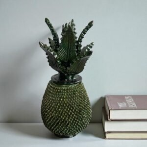 Mexican pottery, Pineapple decor, Mexican decoration, Pineapple sculpture, Glazed clay pineapple, Pottery from Michoacan