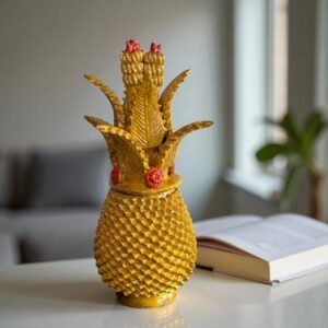 Mexican pottery, Pineapple decor, Mexican decoration, Pineapple sculpture, Glazed clay pineapple, Pottery from Michoacan