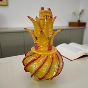 Mexican pottery, Pineapple decor, Mexican decoration, Pineapple sculpture, Glazed clay pineapple, Pottery from Michoacan