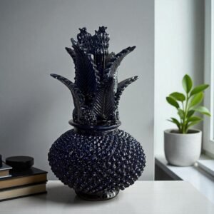 Mexican pottery, Pineapple decor, Mexican decoration, Pineapple sculpture, Glazed clay pineapple, Pottery from Michoacan