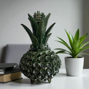 Mexican pottery, Pineapple decor, Mexican decoration, Pineapple sculpture, Glazed clay pineapple, Pottery from Michoacan