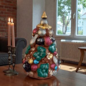 Handcrafted Clay Christmas Tree, Metepec Pottery, Hand Painted Holiday Decor, Folk Art Christmas Decor, Tabletop Tree, Árbol de Navidad