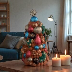 Handcrafted Clay Christmas Tree, Metepec Pottery, Hand Painted Holiday Decor, Folk Art Christmas Decor, Tabletop Tree, Árbol de Navidad