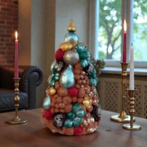 Handcrafted Clay Christmas Tree, Metepec Pottery, Hand Painted Holiday Decor, Folk Art Christmas Decor, Tabletop Tree, Árbol de Navidad