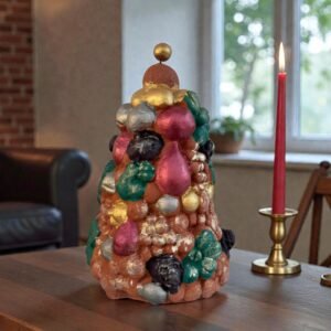 Handcrafted Clay Christmas Tree, Metepec Pottery, Hand Painted Holiday Decor, Folk Art Christmas Decor, Tabletop Tree, Árbol de Navidad