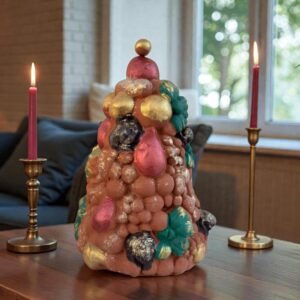 Handcrafted Clay Christmas Tree, Metepec Pottery, Hand Painted Holiday Decor, Folk Art Christmas Decor, Tabletop Tree, Árbol de Navidad