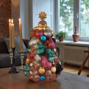 Handcrafted Clay Christmas Tree, Metepec Pottery, Hand Painted Holiday Decor, Folk Art Christmas Decor, Tabletop Tree, Árbol de Navidad