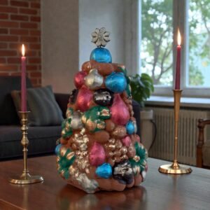 Handcrafted Clay Christmas Tree, Metepec Pottery, Hand Painted Holiday Decor, Folk Art Christmas Decor, Tabletop Tree, Árbol de Navidad