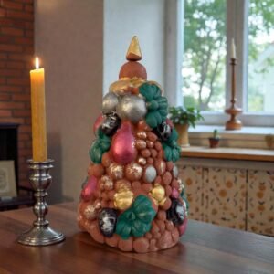 Handcrafted Clay Christmas Tree, Metepec Pottery, Hand Painted Holiday Decor, Folk Art Christmas Decor, Tabletop Tree, Árbol de Navidad
