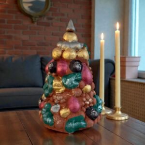 Handcrafted Clay Christmas Tree, Metepec Pottery, Hand Painted Holiday Decor, Folk Art Christmas Decor, Tabletop Tree, Árbol de Navidad