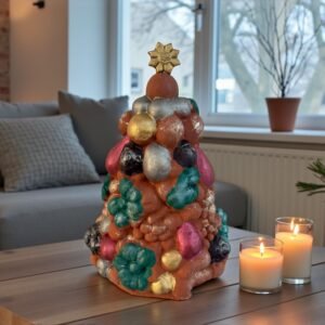 Handcrafted Clay Christmas Tree, Metepec Pottery, Hand Painted Holiday Decor, Folk Art Christmas Decor, Tabletop Tree, Árbol de Navidad