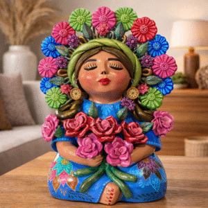 Pachamama Handmade Sculpture – Mexican Mother Earth Art, Colorful Clay Figurine, Spiritual Decor, Indigenous Folk Art, Home Decor Metepec