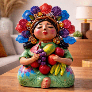Pachamama Handmade Sculpture – Mexican Mother Earth Art, Colorful Clay Figurine, Spiritual Decor, Indigenous Folk Art, Home Decor Metepec