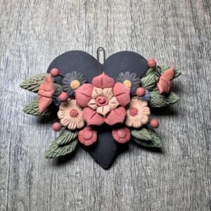 Filigrana Clay Heart Wall Hanging Ornament Artistic  Oaxaca México By Artisans Handmade Crafts, Home Decor Folk Art,  Pastillaje Technique