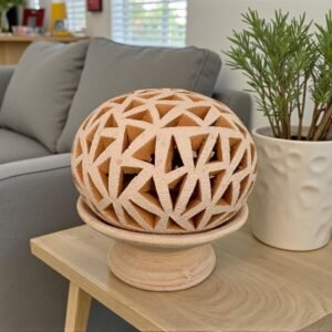 Hand Carved Clay Luminary, Mexican Terracotta Candle Holder, Handmade Geometric Lamp, Oaxaca Artisan Home Decor Santa María Atzompa