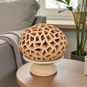 Hand Carved Clay Luminary, Mexican Terracotta Candle Holder, Handmade Geometric Lamp, Oaxaca Artisan Home Decor Santa María Atzompa