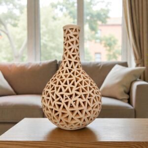 Handmade Clay Vase Santa María Atzompa Oaxaca, White And Brown Mexican Pottery, Rustic Boho Home Decor, Ceramic Planter Or Candle Holder