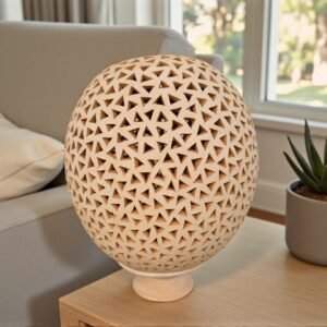 Hand Carved Clay Luminary, Mexican Terracotta Candle Holder, Handmade Geometric Lamp, Oaxaca Artisan Home Decor Santa María Atzompa