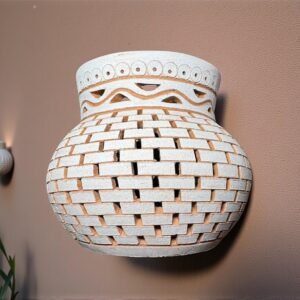 Handmade Clay Wall Sconce, Oaxaca Pottery Light, Santa María Atzompa Wall Luminary, Mexican Terracotta Lamp, Rustic Modern Wall Decor