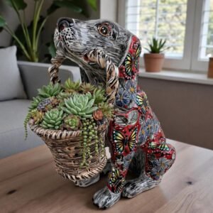 Talavera Dalmatian Dog Sculpture  Ceramic Dog, Talavera Pottery, Puebla Planter Pottery, Cocker Spaniel Statue Handmade And Hand Painted Pot