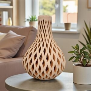 Handmade Clay Vase Santa María Atzompa Oaxaca, White And Brown Mexican Pottery, Rustic Boho Home Decor, Ceramic Planter Or Candle Holder