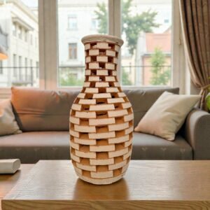 Handmade Clay Vase Santa María Atzompa Oaxaca, White And Brown Mexican Pottery, Rustic Boho Home Decor, Ceramic Planter Or Candle Holder