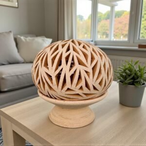 Hand Carved Clay Luminary, Mexican Terracotta Candle Holder, Handmade Geometric Lamp, Oaxaca Artisan Home Decor Santa María Atzompa