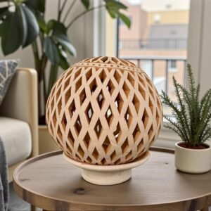 Hand Carved Clay Luminary, Mexican Terracotta Candle Holder, Handmade Geometric Lamp, Oaxaca Artisan Home Decor Santa María Atzompa