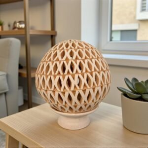 Hand Carved Clay Luminary, Mexican Terracotta Candle Holder, Handmade Geometric Lamp, Oaxaca Artisan Home Decor Santa María Atzompa