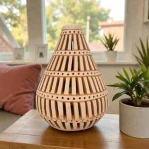 Handmade Clay Vase Santa María Atzompa Oaxaca, White And Brown Mexican Pottery, Rustic Boho Home Decor, Ceramic Planter Or Candle Holder