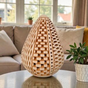 Handmade Clay Vase Santa María Atzompa Oaxaca, White And Brown Mexican Pottery, Rustic Boho Home Decor, Ceramic Planter Or Candle Holder