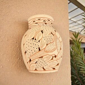 Handmade Clay Wall Sconce, Oaxaca Pottery Light, Santa María Atzompa Wall Luminary, Mexican Terracotta Lamp, Rustic Modern Wall Decor