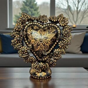 Tree Of Life Michoacán Mexican Decoration, Árbol De La Vida Mexican Heart, Decorative Heart, Heart statue Home Decor Handcrafted