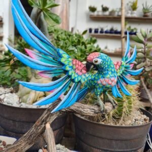 Parakeet Bird Statue Mexican Art Alebrije Sculpture, Wooden Parrot  Decoration Figure, Made Of Wood And Carved By Hand ASK FOR CUSTOMIZE