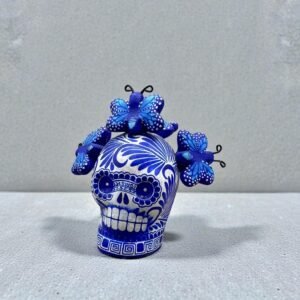 Catrina, Day of the Dead ornaments, skull as Mexican decoration, human skull sculpture, 3 ”high