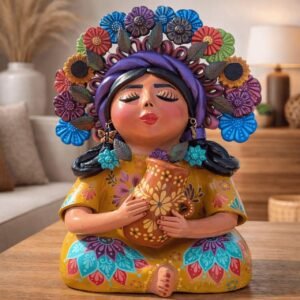 Pachamama Handmade Sculpture - Mexican Mother Earth Art, Colorful Clay Figurine, Spiritual Decor, Indigenous Folk Art, Home Decor Metepec
