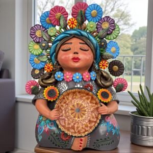 Pachamama Handmade Sculpture - Mexican Mother Earth Art, Colorful Clay Figurine, Spiritual Decor, Indigenous Folk Art, Home Decor Metepec